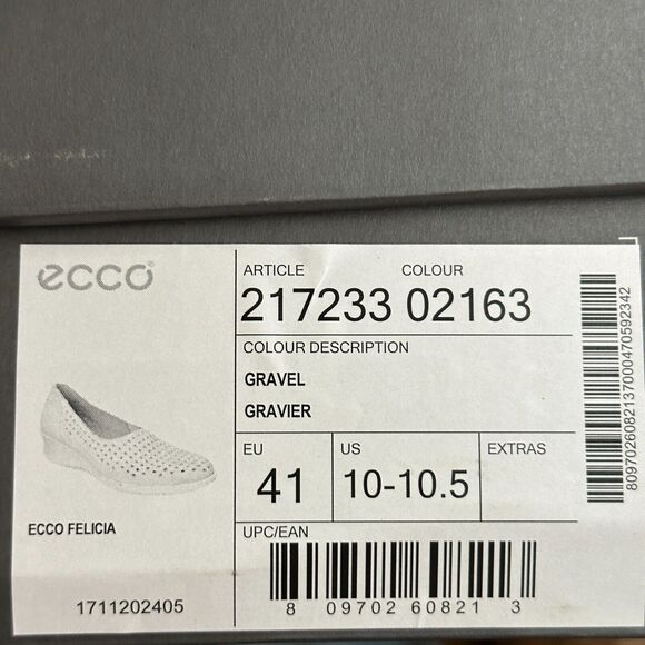 Ecco Felicia Slip On Wedge Loafers Gravel Gray Women's 10-10.5/EU 41 NWB Comfort - Picture 9 of 9